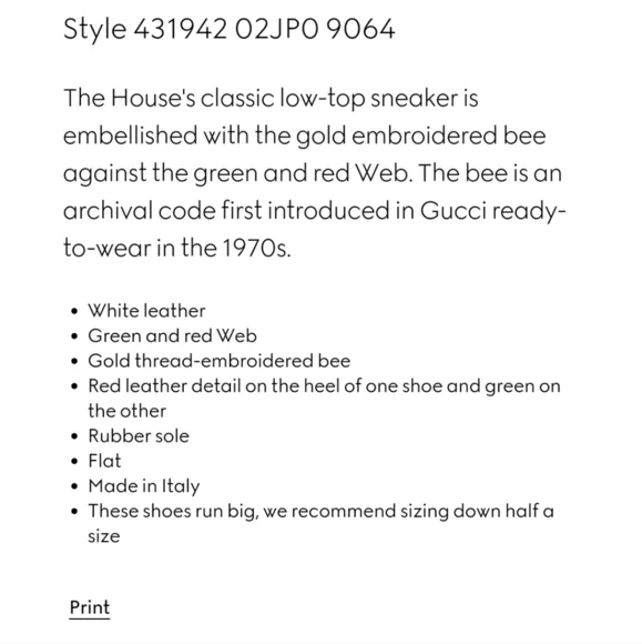 Gucci Ace Low Top Bee Sneakers EU 36 - Picture 14 of 14